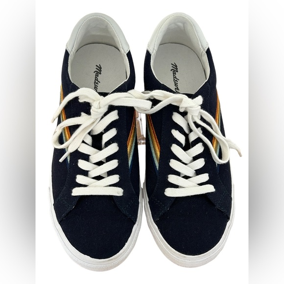 Madewell Rainbow Stripe Canvas Lace Up Trainers - Picture 6 of 10